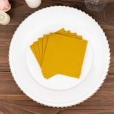 20-Pack Paper Linen-Like Cocktail Napkins Gold - Disposable 5"x5" Airlaid Soft Napkins