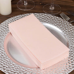 20-Pack Paper Linen-Like Napkins Blush - Disposable Hygienic Airlaid Guest Towels 8.5"x4"