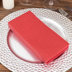 20-Pack Paper Linen-Like Napkins Burgundy - Disposable Hygienic Airlaid Guest Towels 8.5"x4"