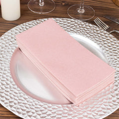20-Pack Paper Linen-Like Napkins Dusty Rose - Disposable Hygienic Airlaid Guest Towels 8.5"x4"
