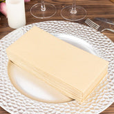 20-Pack Paper Linen-Like Napkins Natural - Disposable Hygienic Airlaid Guest Towels 8.5"x4"