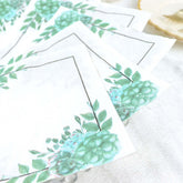 20-Pack Paper Dinner Napkins with Floral Design White/Green - Disposable 2 Ply Beverage Napkins 13"x13"