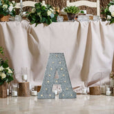 20" Vintage Galvanized Metal Marquee Letter Light Cordless With 16 Warm White LED - A