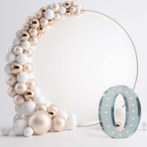 20" Vintage Galvanized Metal Marquee Number Light Cordless With 16 Warm White LED - 0