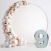 20" Vintage Galvanized Metal Marquee Number Light Cordless With 16 Warm White LED - 9