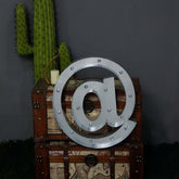 20" Vintage Galvanized Metal Marquee Symbol Lights Cordless With 16 Warm White LED - @