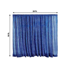20ftx10ft Royal Blue Metallic Shimmer Tinsel Event Curtain Drapes, Backdrop Event Panel