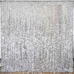 20ftx10ft Silver Big Payette Sequin Event Curtain Drapes, Backdrop Event Panel