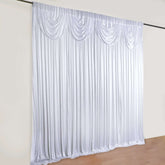 20ftx10ft White Premium Double Drape Satin Event Curtain Drapes, Glossy Photo Backdrop Event Panel