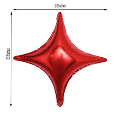 3 Pack 23" Shiny Red Quadrangle Star Mylar Foil Helium Air Balloon