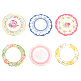 24-Pack Disposable Table Placemats in Assorted Floral Designs with Scalloped Rim - 400GSM Cardboard Placemats for Tea Party & Garden Themes 13"