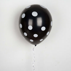 25 Pack 12" Black and White Fun Polka Dot Latex Party Balloons