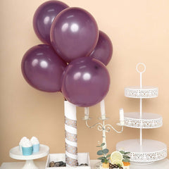 25 Pack 12" Matte Pastel Eggplant Helium or Air Latex Party Balloons