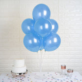 25 Pack 12" Shiny Pearl Blue Latex Helium, Air or Water Balloons