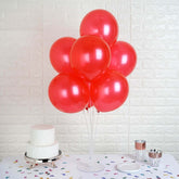 25 Pack | 12" Shiny Pearl Red Latex Helium, Air or Water Balloons
