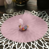 25 Pack 9" Pink Sheer Nylon Tulle Circles Favor Wrap, DIY Craft Fabric