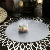 25 Pack 9" Silver Sheer Nylon Tulle Circles Favor Wrap, DIY Craft Fabric