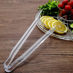 3-Pack Plastic Serving Tongs Clear - Durable Disposable Food Service Tongs for Salad Bars Dessert Tables Buffets12"