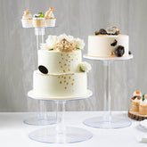 3-Tier Clear Acrylic Cake Stand Set, Cupcake Holder Dessert Pedestals
