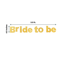 3.5ft Gold Glittered Bride To Be Paper Hanging Bridal Shower Garland Banner, Bachelorette Party Banner