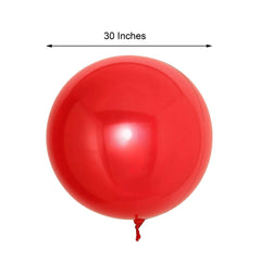 2 Pack 30" Big Shiny Red Reusable UV Protected Sphere Vinyl Balloons
