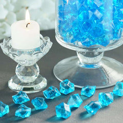 300 Pcs Acrylic Ice Bead Vase Fillers Large Turquoise - Stylish DIY Craft Crystals for Event Decor & Wedding Tables