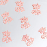 300 Pcs Metallic Foil Baby Shower Table Confetti, Pink Festive Party Sprinkles Cute Design