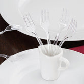 36-Pack Dessert Forks Mini Heavy Duty Design Clear - Plastic Disposable Utensils for Catering and Gatherings 4"
