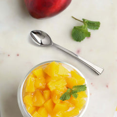 36-Pack Dessert Spoons Mini Heavy Duty Design Silver - Plastic Disposable Utensils for Catering and Gatherings 4"