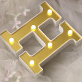 3D Marquee Letter "H" Warm White 6 LED Lights Gold - Chic Light-Up Decor for Events 6"
