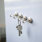 4 Pack 4.5Lb Capacity Silver Metal Heavy Duty Magnetic Hooks, Multipurpose Hanging Hooks