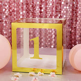 4 Pack 5" Metallic Gold 0-9 Number Stickers Banner, Customizable Stick On Numbers - 1