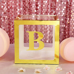 4 Pack 5" Metallic Gold Alphabet Stickers Banner, Customizable Stick on Gold Letters - B