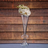 4-Pack Glass Trumpet Vases Reversible Crystal Ball Design Clear - Decorative Flower Table Centerpieces 11"