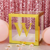 4-Pack Stickers Banner Custom Alphabet "W" Design Gold - Text Stick-On Decorative Letters 5"