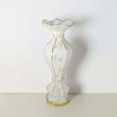 40" Shimmering Gold Glittered Marble Design Flower Pot Vase With Pearls and Mirror Mosaic Embellishment