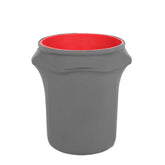 41-50 Gallons Charcoal Gray Stretch Spandex Round Trash Bin Container Cover
