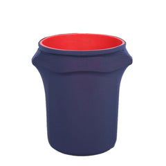 41-50 Gallons Navy Blue Stretch Spandex Round Trash Bin Container Cover