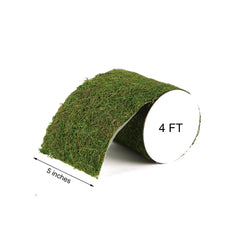 4ft 5" Wide Green Preserved Moss Ribbon Roll, DIY Craft Ribbon