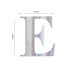 4 Pack 5" Iridescent Alphabet Stickers Banner, Customizable Stick on Letters - E