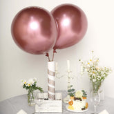 5 Pack 18" Metallic Chrome Pink Latex Helium or Air Party Balloons