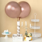 5 Pack 18" Metallic Chrome Rose Gold Latex Helium Air Balloons