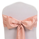 5 Pack Lamour Satin 6"x106" Chair Sashes Dusty Rose - Stylish Reusable Decorative Bows