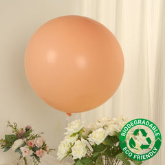 5 Pack Large Matte Pastel Blush Biodegradable Balloons, 36" Round Eco-friendly Thickened Latex Party Balloons