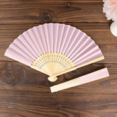 5 Pack Pink Asian Silk Folding Fans Party Favors, Oriental Folding Fan Favors