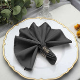 5 Pack Polyester 17"x17" Napkins Charcoal Gray - Durable & Wrinkle Resistant Dinner Napkins