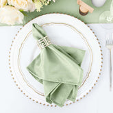 5 Pack Polyester 17"x17" Napkins Sage Green - Durable & Wrinkle Resistant Dinner Napkins