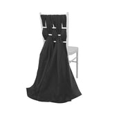 5 Pack Premium Chiffon Chair Sashes Black - Soft & Lightweight Designer Chair Bows for Stylish DIY Chair Accents 22"x78"