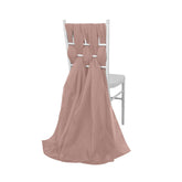 5 Pack Premium Chiffon Chair Sashes Dusty Rose - Soft & Lightweight Designer Chair Bows 22"x78"