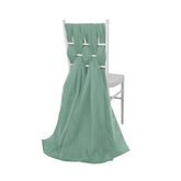 5 Pack Premium Chiffon Chair Sashes Eucalyptus Sage - Soft & Lightweight Designer Chair Bows 22"x78"